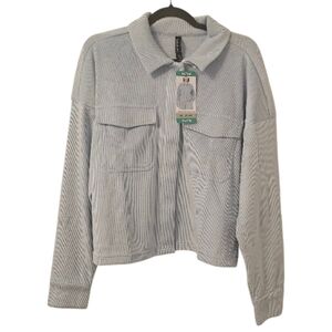 Blue Mondetta Women's Cropped Couduroy Textured Top